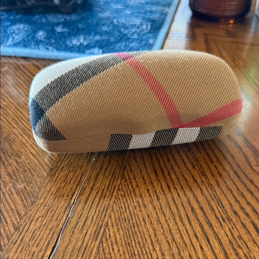 Burberry Tan and Black Plaid Sunglasses Case